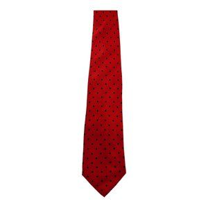 Odyssey Polka Dots Pattern Red 100% Silk Necktie